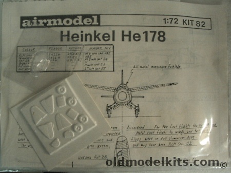 Airmodel 1/72 Heinkel He-178 - World's First Turbojet Aircraft, 82 plastic model kit